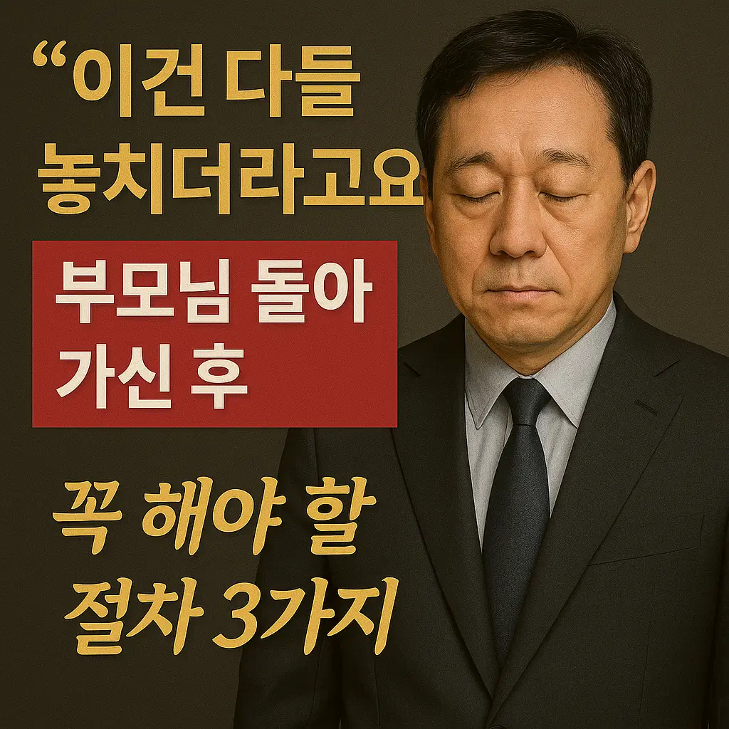 부모님이 돌아가신 후, 반드시 먼저 해야 할 3가지 절차