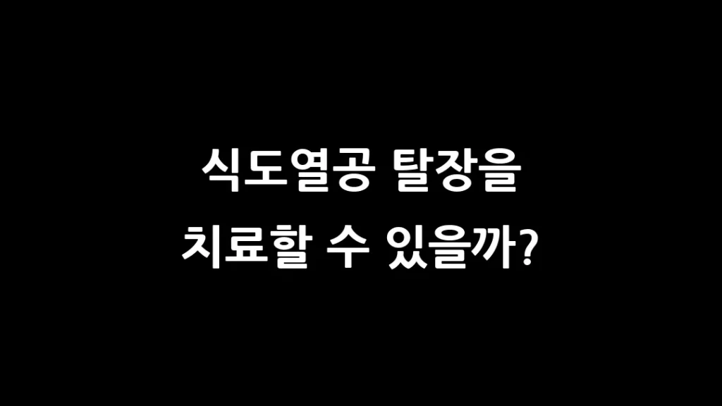 식도열공 탈장을 치료할 수 있을까?